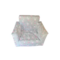 Fotoliu din burete pentru copii MyKids Dancing Bunny Gray