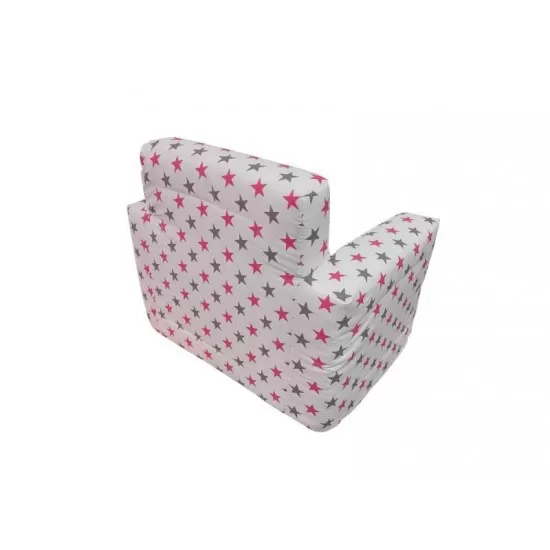 Fotoliu din burete pentru copii MyKids Stelute White Grey Pink Fotoliu din burete pentru copii MyKids Stelute White Grey Pink