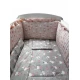 Lenjerie patut bebe Dancing Bunny Gray-Pink 4+1 piese 120x60 cm