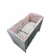 Lenjerie patut bebe Dancing Bunny Gray-Pink 4+1 piese 120x60 cm
