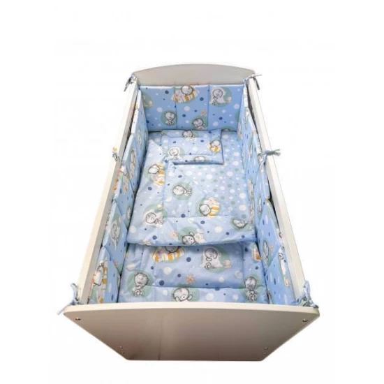 Lenjerie patut bebe Micul Ursulet 4+1 piese 120x60 cm