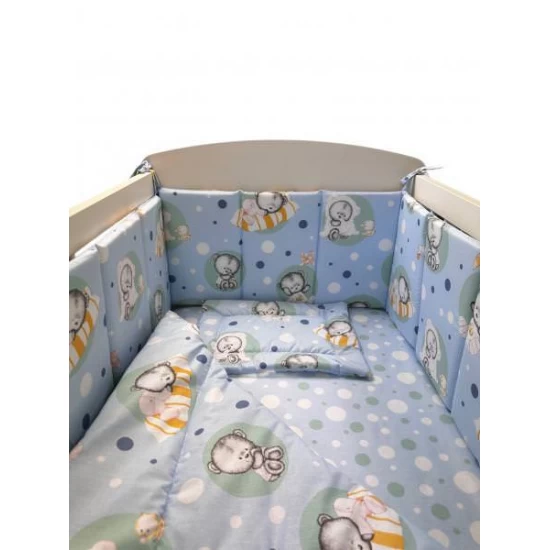 Lenjerie patut bebe Micul Ursulet 4+1 piese 120x60 cm