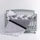 Lenjerie MyKids 6 piese Gray White fara baldachin 120x60 cm Lenjerie MyKids 6 piese Gray White fara baldachin 120x60 cm