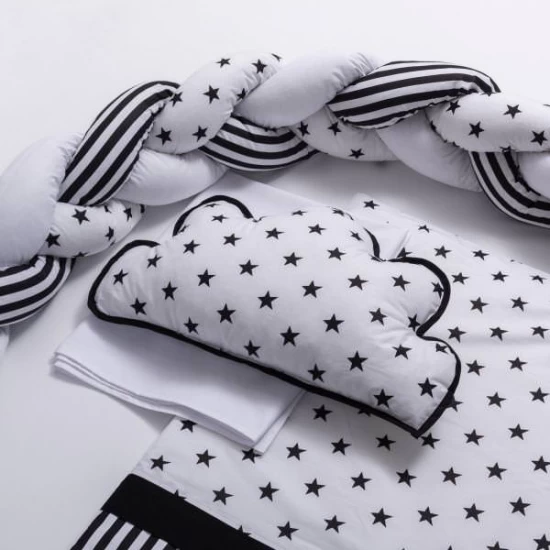 Lenjerie MyKids 6 piese Gray White fara baldachin 120x60 cm Lenjerie MyKids 6 piese Gray White fara baldachin 120x60 cm