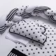 Lenjerie MyKids 6 piese Gray White fara baldachin 120x60 cm Lenjerie MyKids 6 piese Gray White fara baldachin 120x60 cm