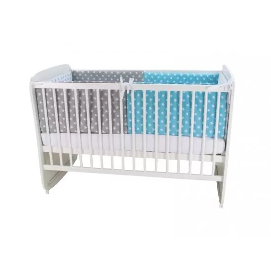 Lenjerie MyKids Colorful Stars Blue 9 Piese 120x60 cm