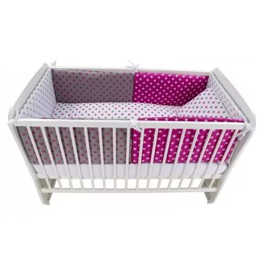 Lenjerie MyKids Colorful Stars Pink 9 Piese 120x60 cm