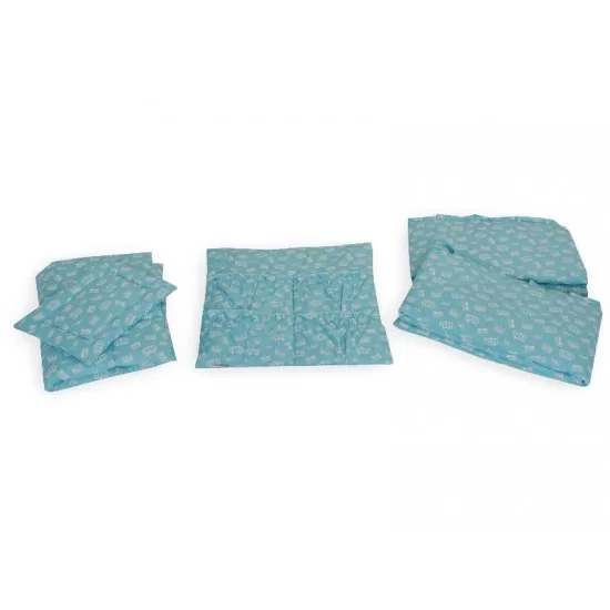 Lenjerie MyKids Crown Blue 7 Piese 120x60 cm