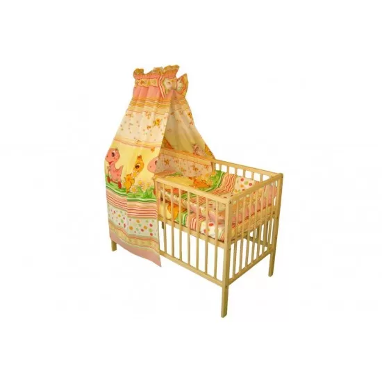 Lenjerie MyKids Dino Roz 5 Piese 120x60 Lenjerie MyKids Dino Roz 5 Piese 120x60