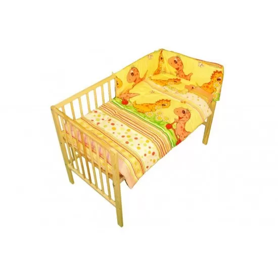 Lenjerie MyKids Dino Roz 5 Piese 120x60 Lenjerie MyKids Dino Roz 5 Piese 120x60