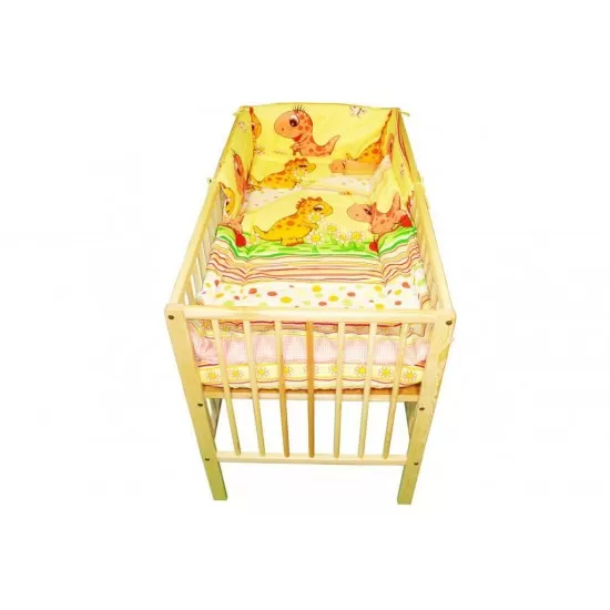Lenjerie MyKids Dino Roz 5 Piese 120x60 Lenjerie MyKids Dino Roz 5 Piese 120x60