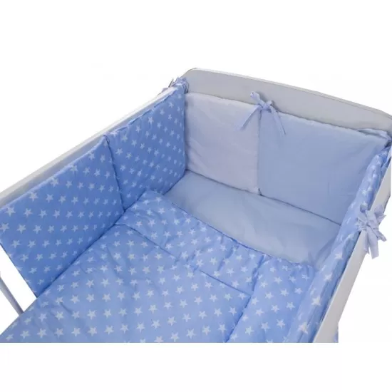 Lenjerie MyKids Light Stars Blue 11 Piese 120x60 cm Lenjerie MyKids Light Stars Blue 11 Piese 120x60 cm