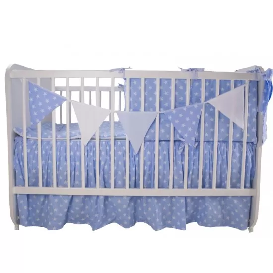 Lenjerie MyKids Light Stars Blue 11 Piese 120x60 cm Lenjerie MyKids Light Stars Blue 11 Piese 120x60 cm