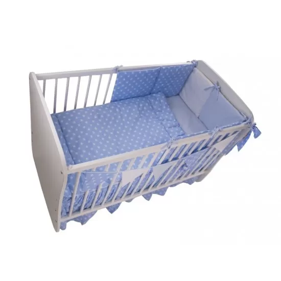 Lenjerie MyKids Light Stars Blue 11 Piese 120x60 cm Lenjerie MyKids Light Stars Blue 11 Piese 120x60 cm
