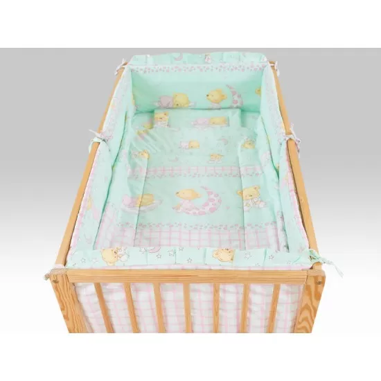 Lenjerie MyKids Teddy Steluta Turquoise 4+1 Piese 120x60 cm