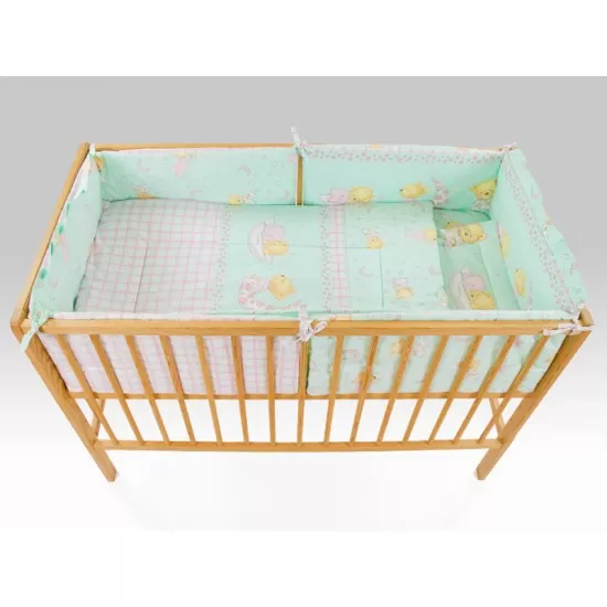 Lenjerie MyKids Teddy Steluta Turquoise 4+1 Piese 120x60 cm