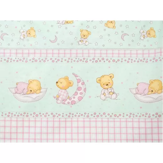 Lenjerie MyKids Teddy Steluta Turquoise 5 Piese 120x60 cm