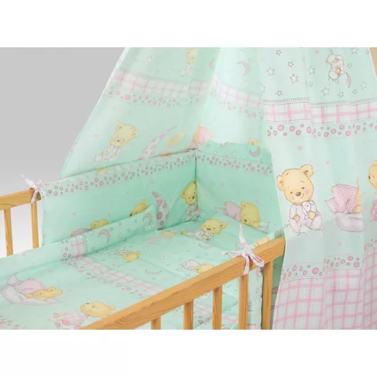 Lenjerie MyKids Teddy Steluta Turquoise 5 Piese 120x60 cm