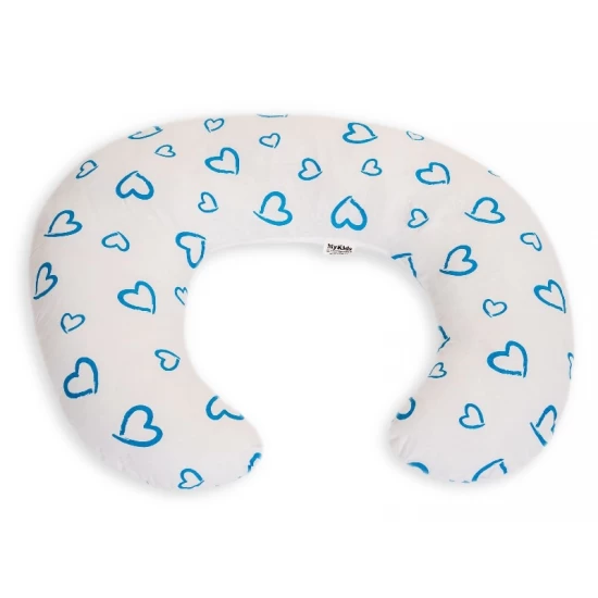 Perna de alaptare mica MyKids Inimi Blue Perna de alaptare mica MyKids Inimi Blue