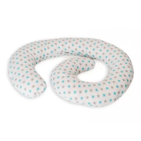 Perna de alaptare multifunctionala MyKids Stelute Alb-Grey-Blue Perna de alaptare multifunctionala MyKids Stelute Alb-Grey-Blue