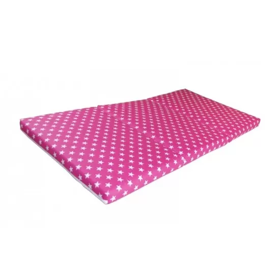 Saltea pliabila copii MyKids Pink Stars spuma poliuretanica 120 x 60 cm