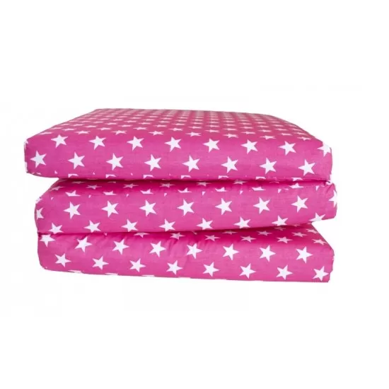 Saltea pliabila copii MyKids Pink Stars spuma poliuretanica 120 x 60 cm