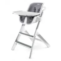 Scaun de masa 4moms White Grey + Set farfurii si tacamuri Cadou