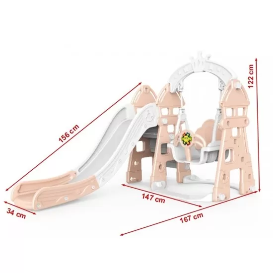 Tobogan MyKids cu legan, cos de bachet, jucarie muzicala Pink Tobogan MyKids cu legan, cos de bachet, jucarie muzicala Pink