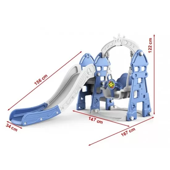 Tobogan MyKids cu legan, cos de baschet, jucarie muzicala Blue Tobogan MyKids cu legan, cos de baschet, jucarie muzicala Blue