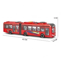 Autobuz cu sunete, lumini si functie usi deschise 42 cm rosu
