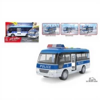 Microbuz de politie cu sunete, lumini, functie deschidere usi, 24 cm