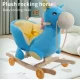 Balansoar din plus pentru copii cu muzica si rotile, Magarus albastru