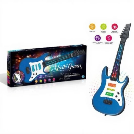 Jucarie muzicala chitara cu sunete si lumini, albastru, 56.2 x 16.2 x 5.5 cm