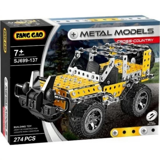 Set asamblare metalic Masina offroad 274 piese, joc educativ STEM, +7 ani 