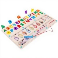 Joc educativ din lemn - Abecedar in culori