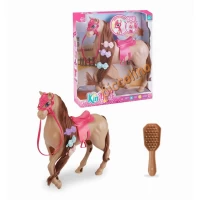 Jucarie calut maro cu sa si accesorii