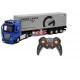 Camion container cu telecomanda, 9 functii, lumini, sunete, deschidere usi, cablu USB, scara 1:24
