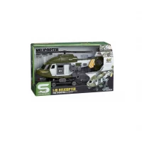 Elicopter militar 29 cm cu sunete, lumini si targa, verde 