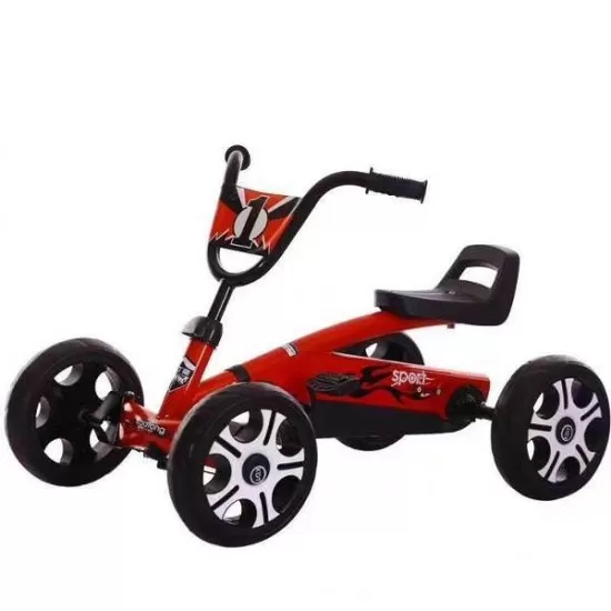 Kart pentru copii cu cadru metalic si roti EVA rosu Kart pentru copii cu cadru metalic si roti EVA rosu