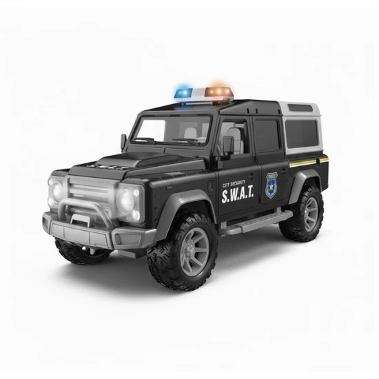 Masina de politie off-road cu sunete, lumini, functie deschidere usi, 27 cm