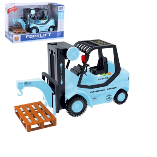 Utilaj motostivuitor cu sunete si lumini, jucarie interactiva, scara 1:16, albastru