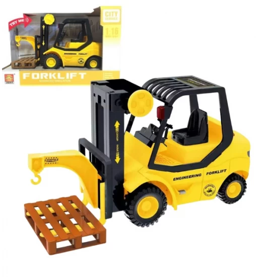 Utilaj motostivuitor cu sunete si lumini, jucarie interactiva, scara 1:16, galben