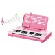 Pian electronic pentru copii cu 24 clape roz