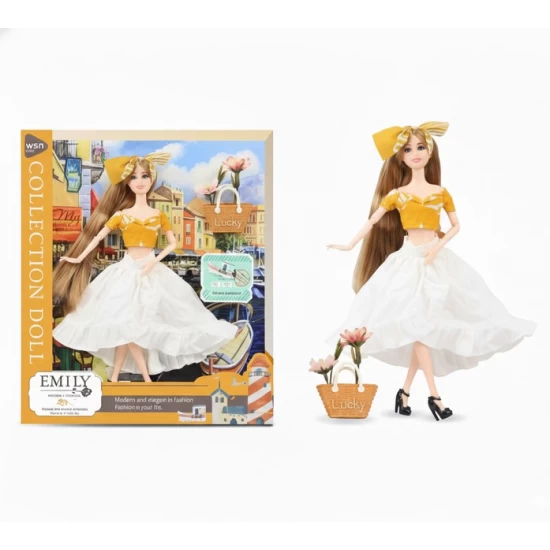 Papusa Emily Fashion cu tinuta de vara si gentuta