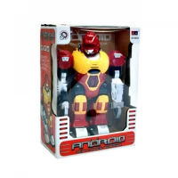 Robot de jucarie interactiv cu sunete si lumini Android New Power Warrior rosu