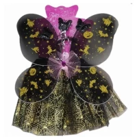 Costum de petrecere, Halloween, cu fusta, aripioare, bagheta si cordeluta, 4 ani