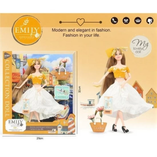 Papusa Emily Fashion cu tinuta de vara si gentuta