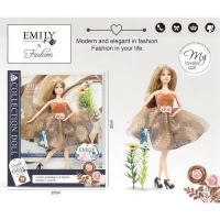 Papusa Emily cu tinuta eleganta si flori