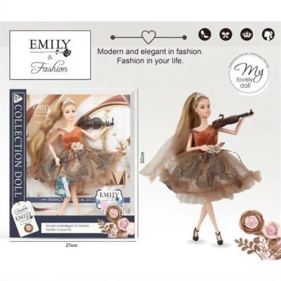 Papusa Emily Fashion cu rochita eleganta si vioara