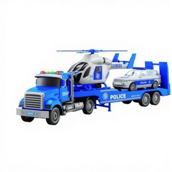 Trailer cu sunete, lumini, elicopter si masina de politie